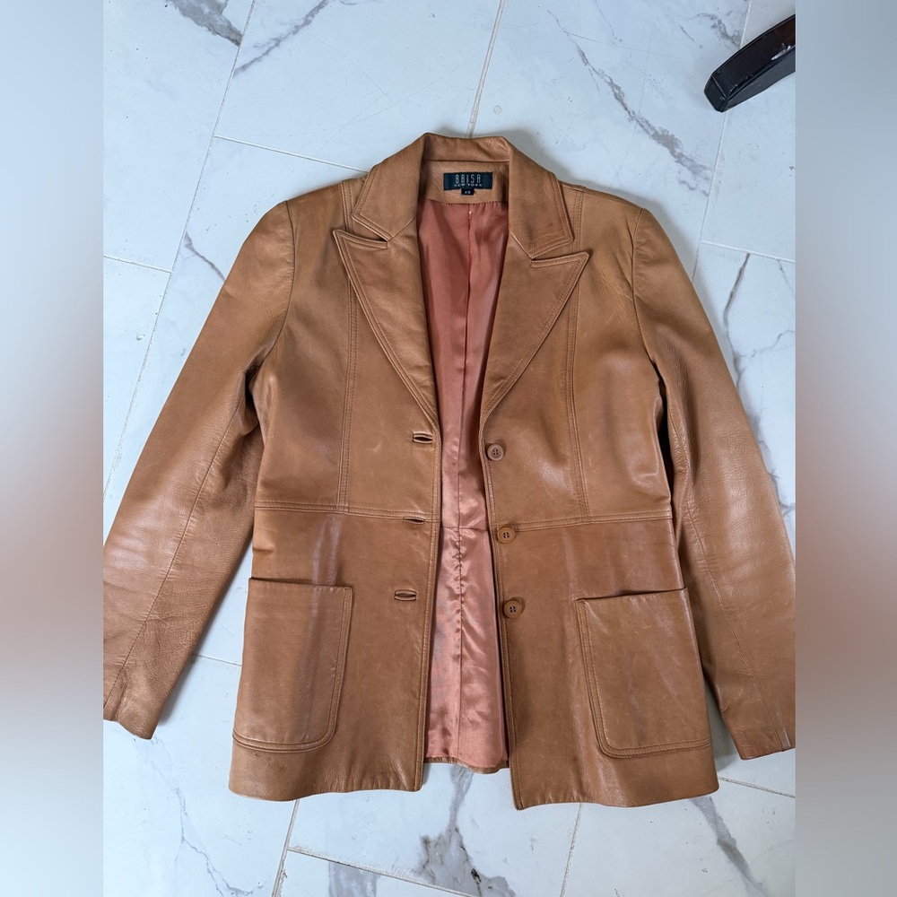 Women’s beautiful, leather jacket, blazer size XS